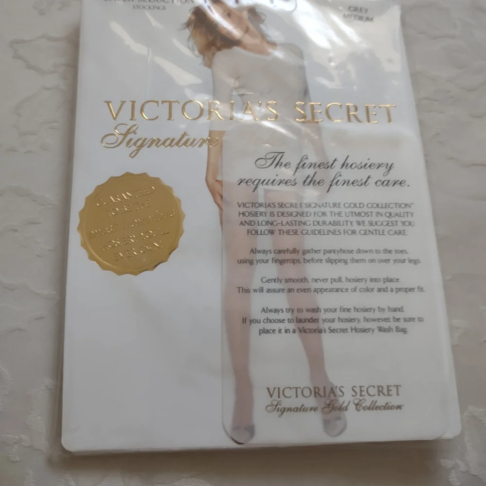 Victoria's Secret Signature Gold Collection Grey Medium Stockings